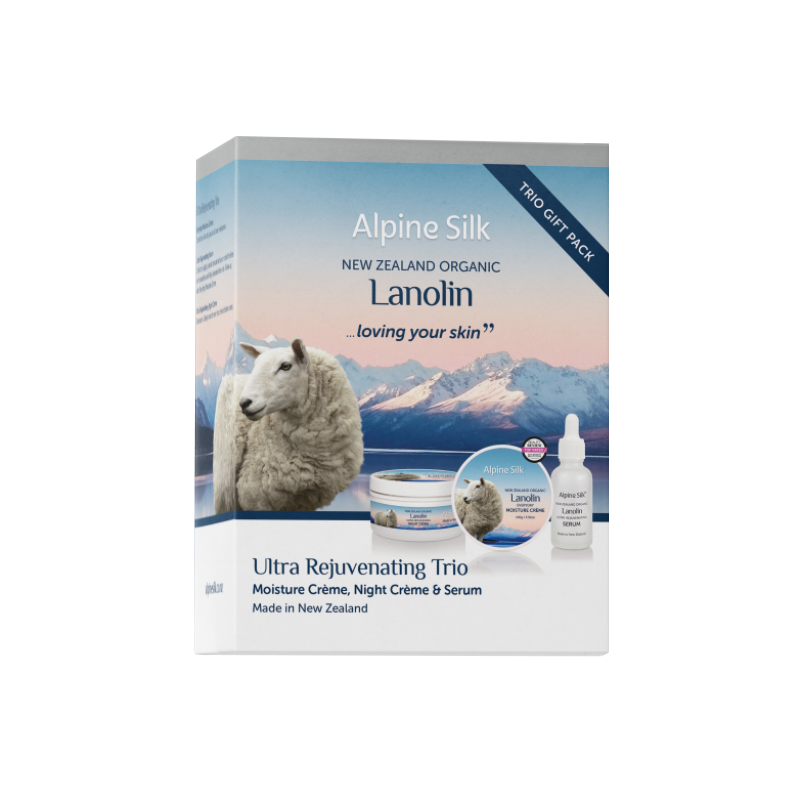 Alpine silk gift pack - Lanolin Moisture Cream 100g + Night Cream 100g + Serum 30ml