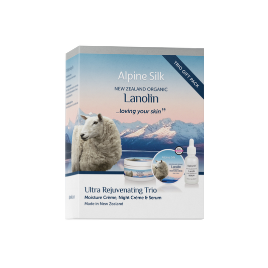 Alpine silk gift pack - Lanolin Moisture Cream 100g + Night Cream 100g + Serum 30ml