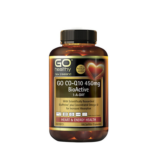 GO Healthy BIO-Active Co-Q10 450mg One-A-Day 100 Capsules
