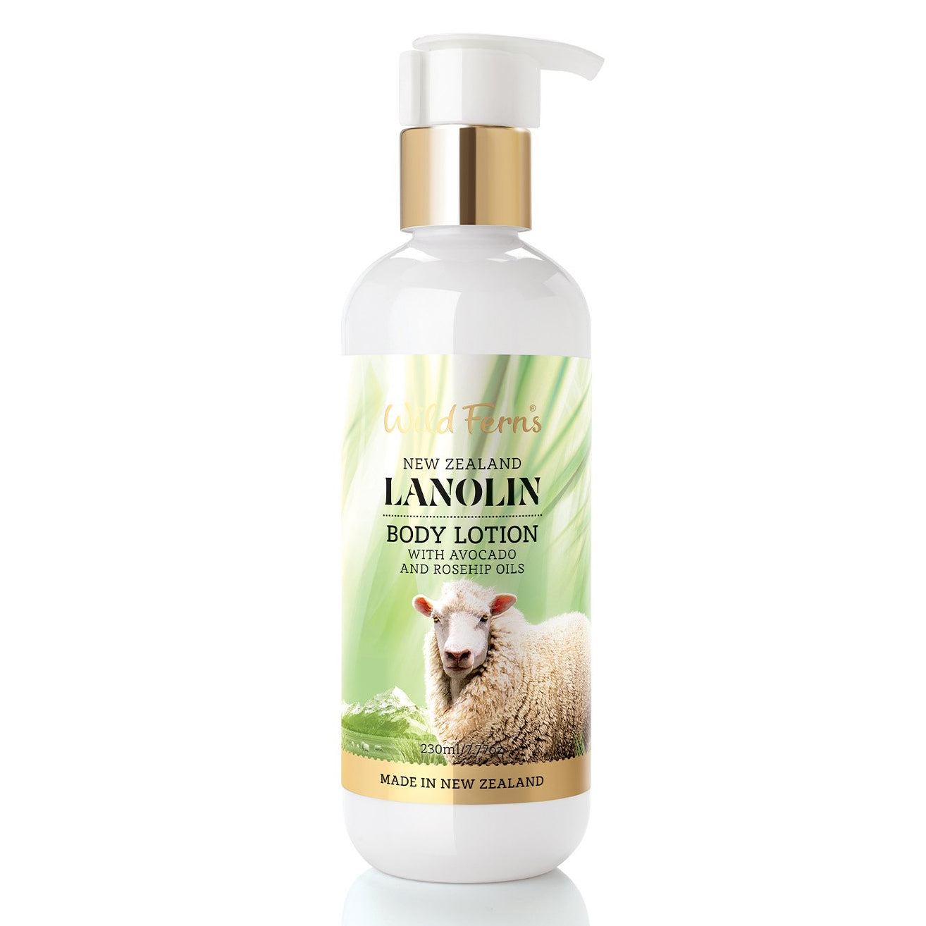 Wild Ferns Lanolin Body Lotion with Avocado and Rosehip Oils 230ml