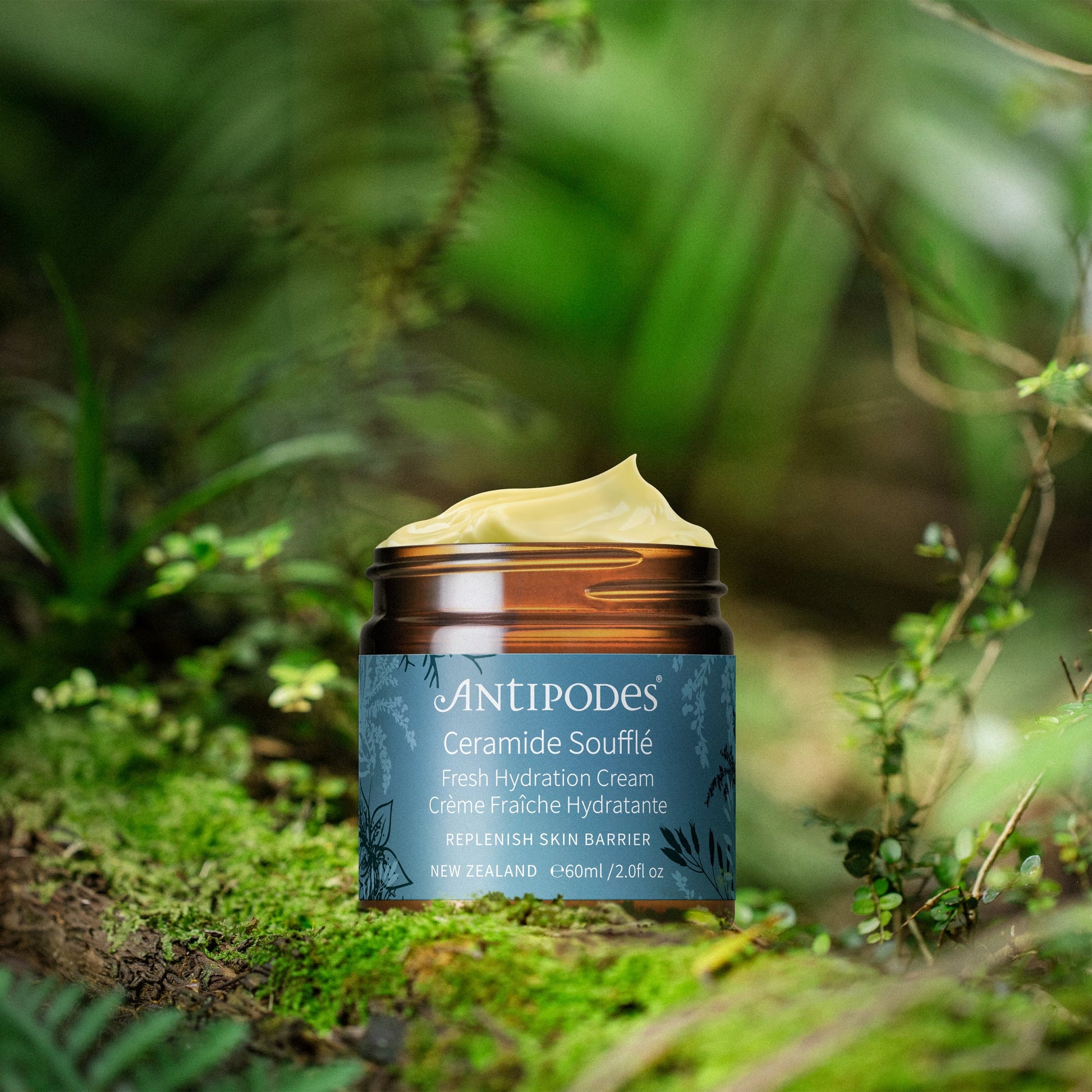 Antipodes Ceramide Souffle jar on a natural background