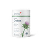 A package of Artemis Liver Detox Tea with an image of a thistle flower and tea leaves. The package is white with green accents and labeling.