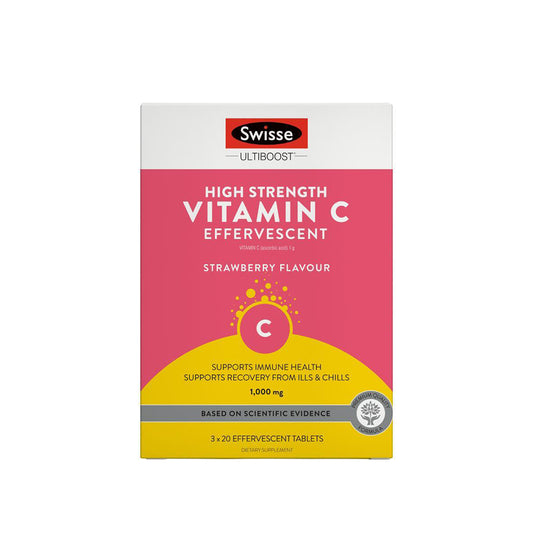 Swisse Ultiboost High Strength Vitamin C 60 Effervescent Tablets