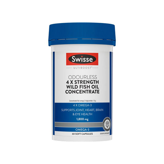 Swisse Ultiboost Odourless 4x Strength Wild Fish Oil Omega-3 60c