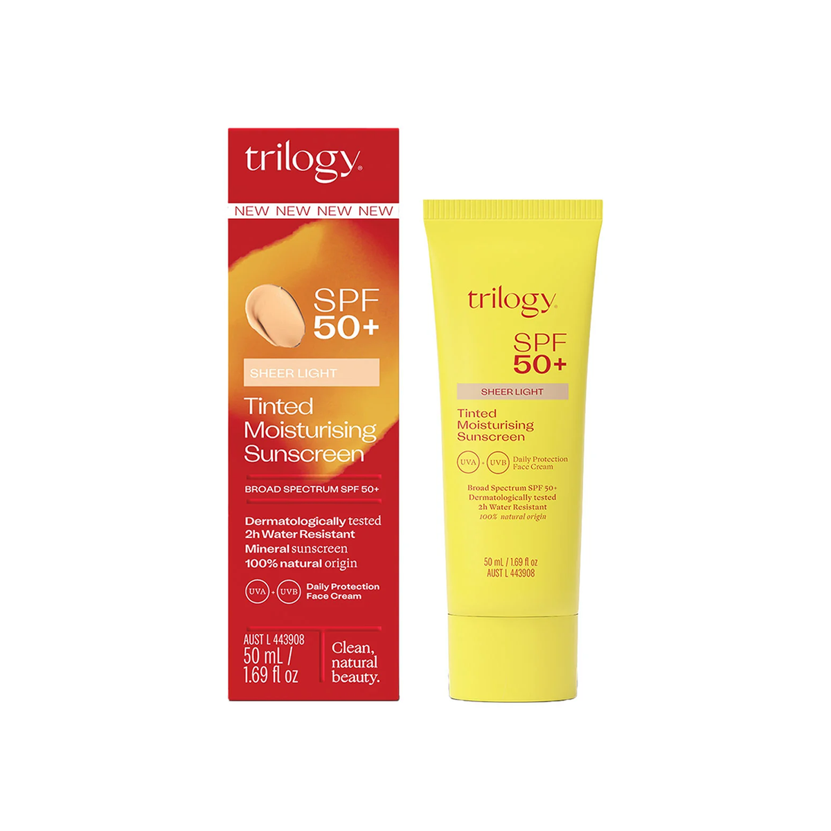 Trilogy SPF50+ Sheer Light Tinted Moisturising Sunscreen 50ml