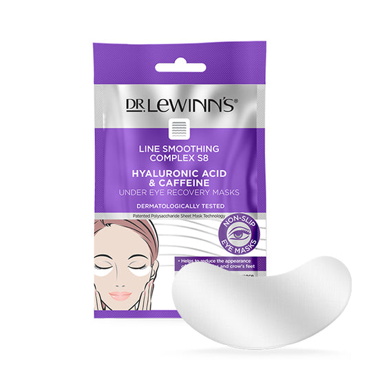 Dr Lewinns LINE SMOOTHING COMPLEX HYALURONIC ACID & CAFFEINE UNDER EYE RECOVERY MASKS 3 PACK