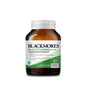 A bottle of Blackmores Multivitamin for men, with 'Sustained Release Technology' label, indicating it supports energy production, immune system function, and reproductive health.