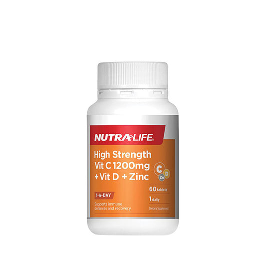 Nutralife High Strength Vitamin C 1200mg + Vitamin D + Zinc 60c