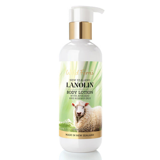 Wild Ferns Lanolin Body Lotion with Avocado and Rosehip Oils 230ml