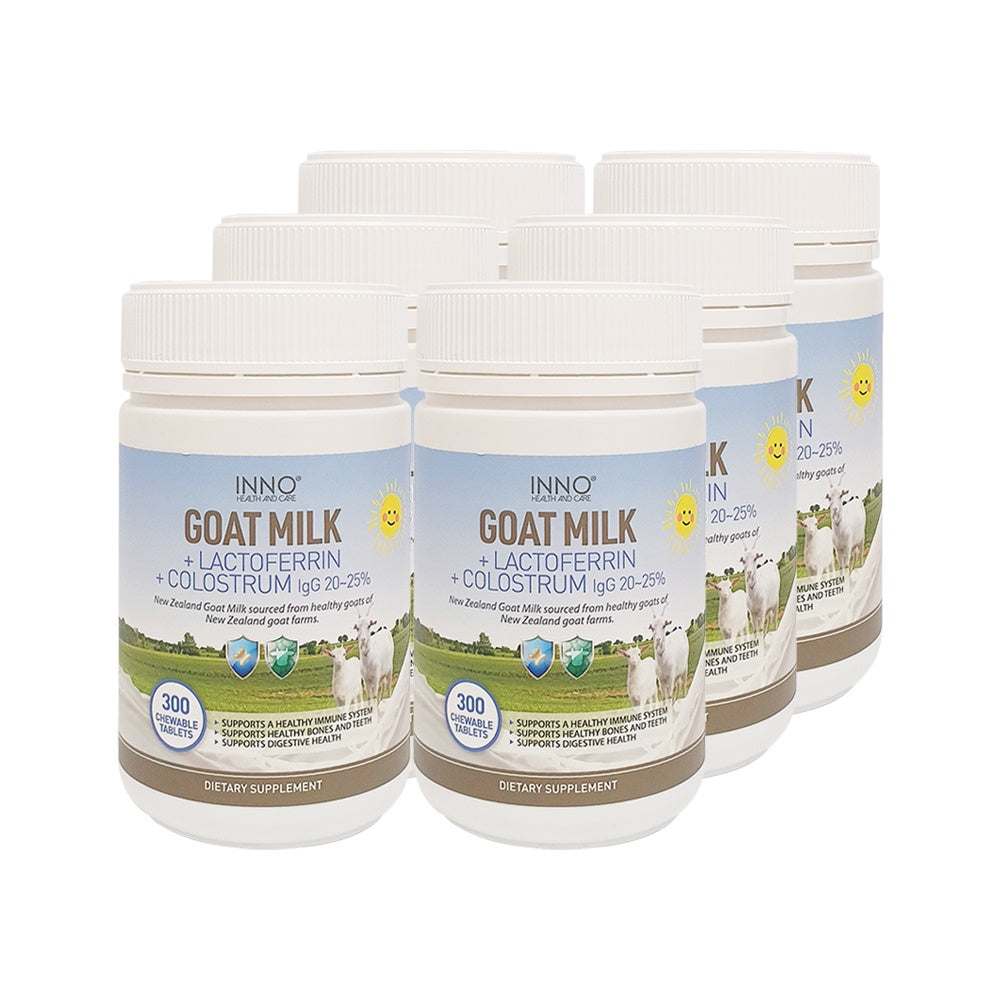 INNO Health Care Goat Milk + Lactoferin + Colostrum Chewable 300 tablets 6 sets