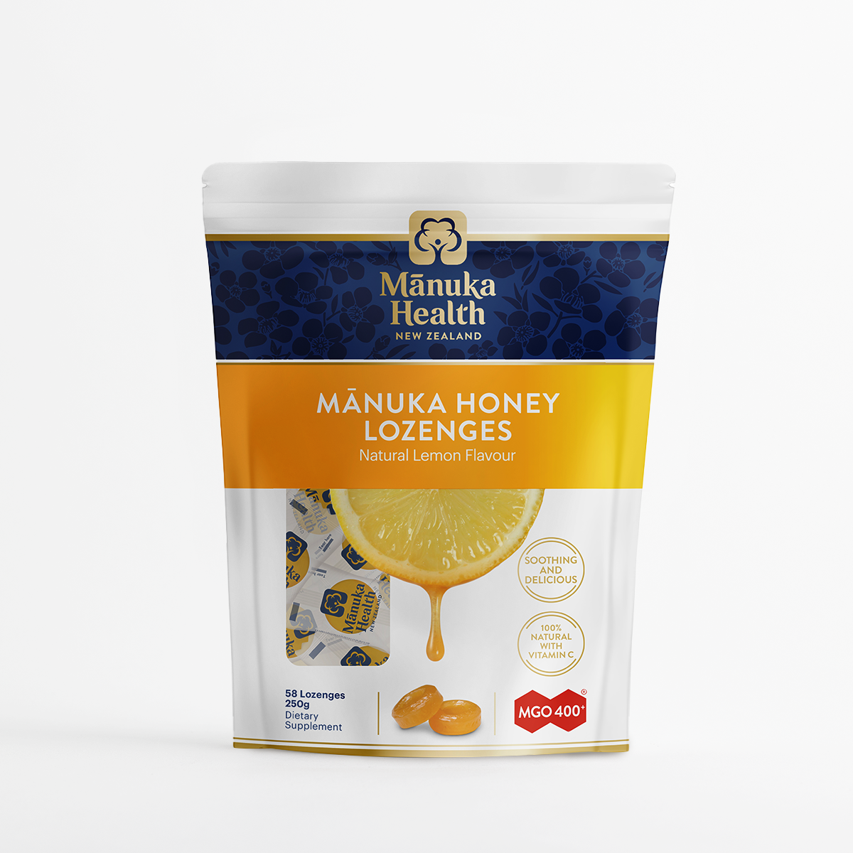 Manuka Health Manuka Honey MGO400+ & Lemon Lozenges 250g
