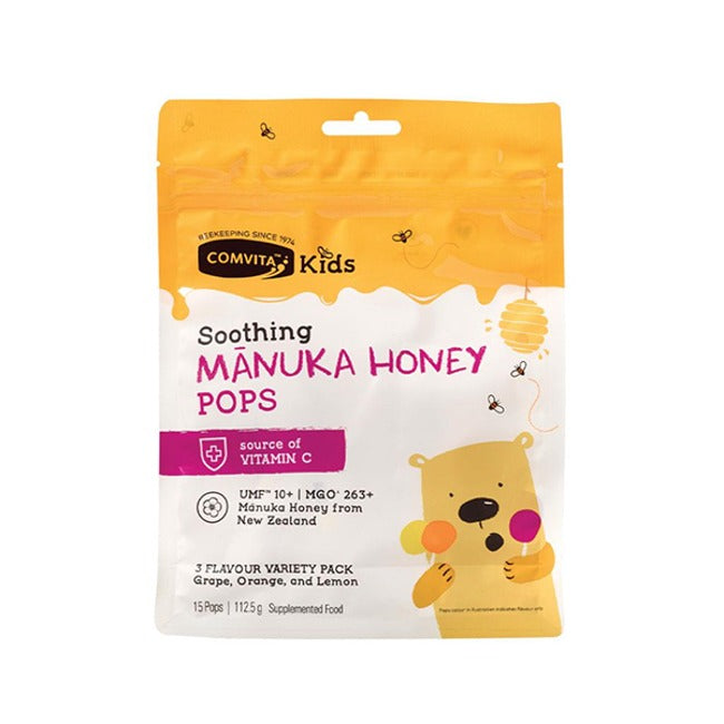 Comvita Kids UMF 10+ Manuka Honey Soothing Pops 15 Pack